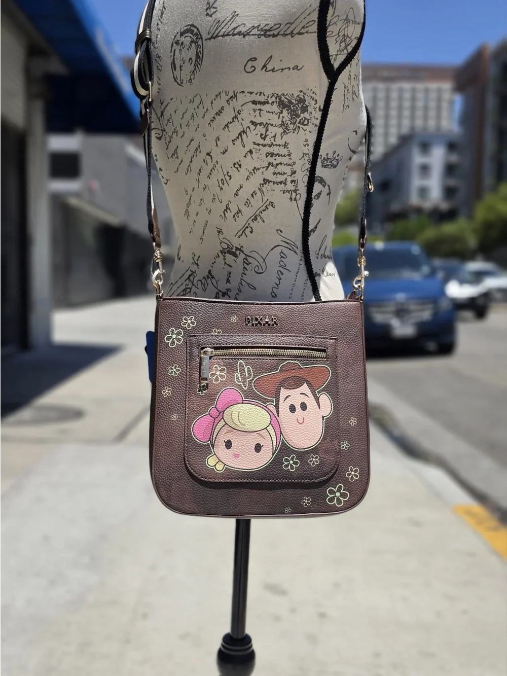 Brown Cartoon Cowboy Crossbody Bag
